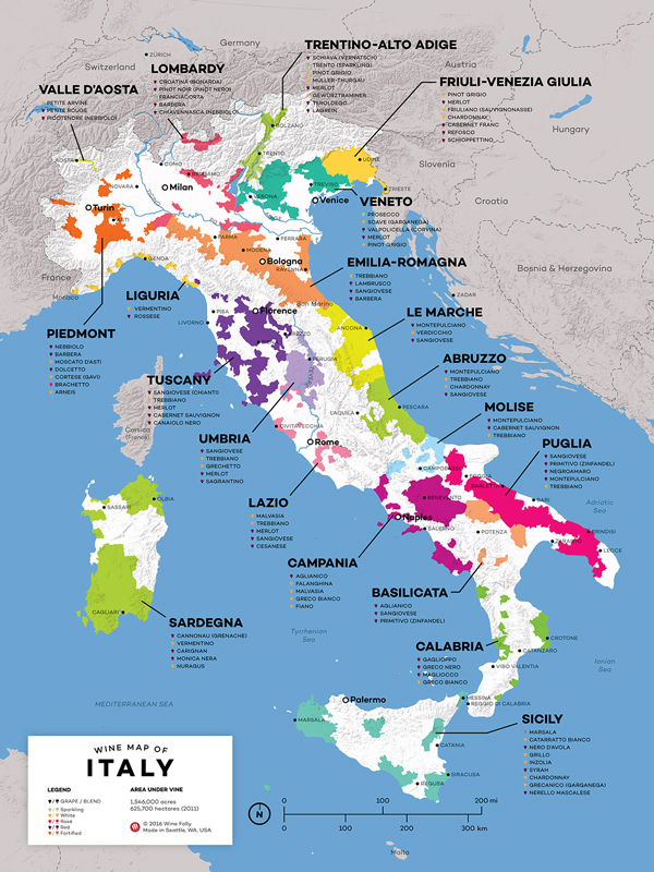 Những vùng trồng nho và làm rượu nổi tiếng nhất tại Ý