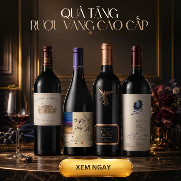 Hộp quà tặng rượu vang nhập khẩu cao cấp Vua Rượu Ngoại